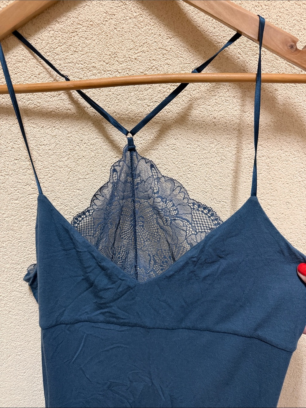 Victoria's Secret EUC Dark Blue Lace-Back Modal Slip Chemise Size S #004 - Picture 3 of 12